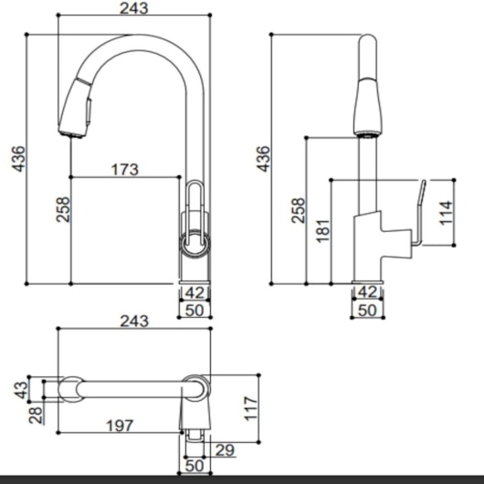Misturador Monocomando Para Cozinha Bica Alta Giratória Kr018 Aço Escovado Kromma - Imagem principal - 37547e36-7fd9-47c5-bcf0-514701c8fe7d
