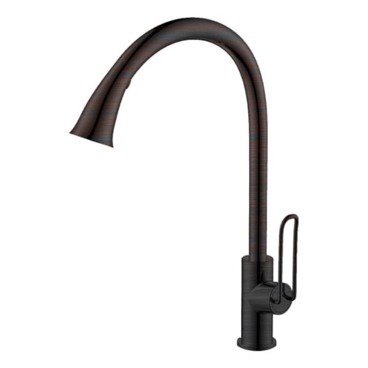 Misturador Monocomando Para Cozinha Bica Alta Giratória Kr018 Ébano Escovado - Imagem principal - 7a9cb72e-c1cd-48be-b041-7de149b316c8