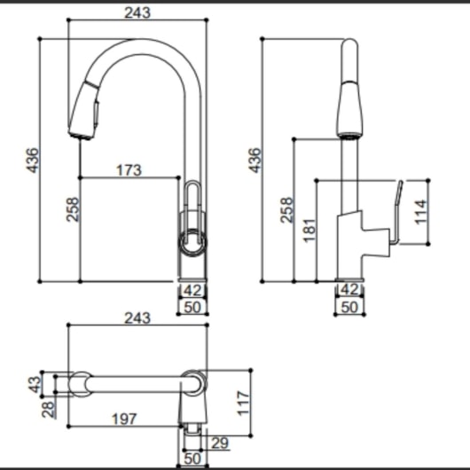 Misturador Monocomando Para Cozinha Bica Alta Giratória Kr018 Rose Gold Matte Kromma - Imagem principal - 72f00928-c3e4-4cb0-af6f-565b063f52ec