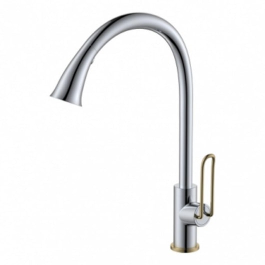 Misturador Monocomando Para Cozinha Bica Alta Giratória Kr019 Cromado E Dourado Kromma - Imagem principal - 8a749b20-13c7-4d69-8b4b-13e2166310ff