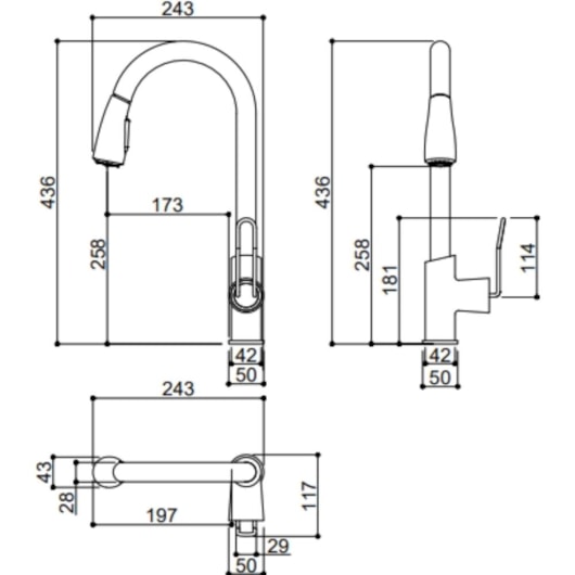 Misturador Monocomando Para Cozinha Bica Alta Giratória Kr020 Black Matte E Rose Gold Kromma - Imagem principal - b336da04-2a0b-4578-b37d-4ccb72eda486