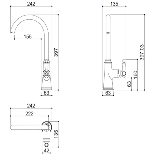 Misturador Monocomando Para Cozinha Bica Alta Giratória Kr391 Cromado Kromma - Imagem principal - ae30f295-6223-4669-8d32-c853e7b020eb
