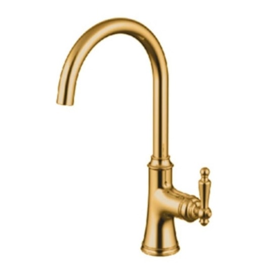 Misturador Monocomando Para Cozinha Bica Alta Giratória Kr391 Gold Matte Kromma - Imagem principal - 373c79f7-90f4-4ea5-b747-37e7f48178ab