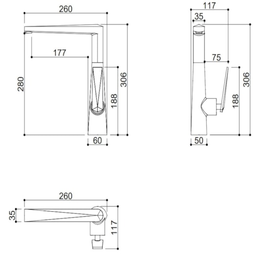 Misturador Monocomando Para Cozinha Bica Alta Kr293 Black Matte Kromma - Imagem principal - 988e8c03-c9a4-42d4-94dd-ea3c99cad539