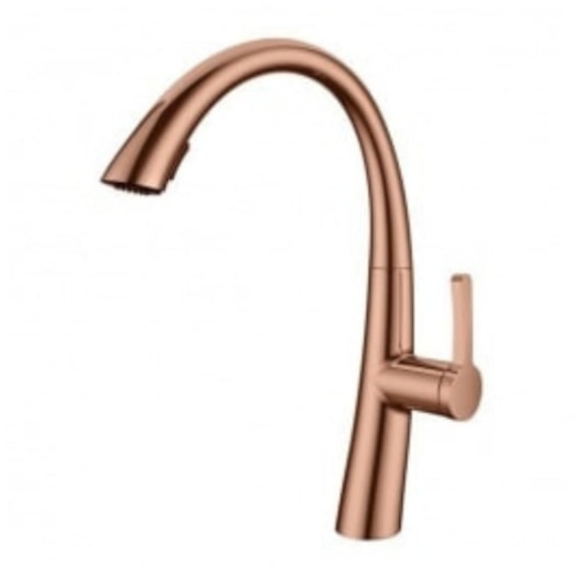 Misturador Monocomando Para Cozinha Bica Ata Giratória Dois Jatos Rb3394 Rose Gold Rubinettos - Imagem principal - da801eac-cfac-4dc7-9b5e-43bc762a217a