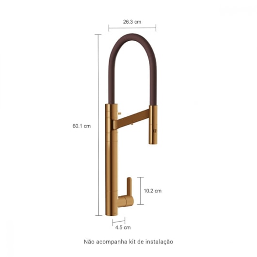 Misturador Monocomando Para Cozinha De Cozinha Twin Red Gold e Marrom Deca - Imagem principal - e7b32497-dcd0-4a29-82ad-6653ca9531c9