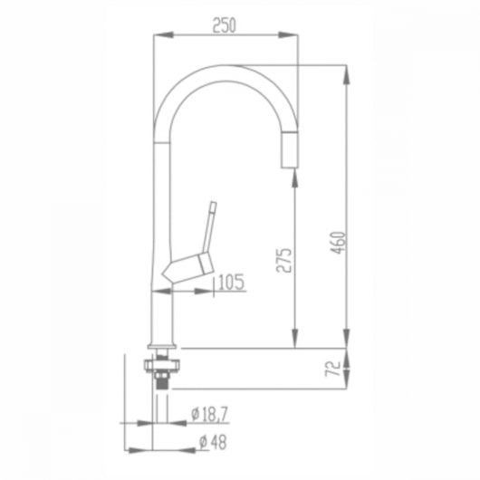 Misturador Monocomando para Cozinha de Mesa Bica Alta 400 White Debacco - Imagem principal - 2b2d5121-d498-42f5-9bc7-97a9098e9829