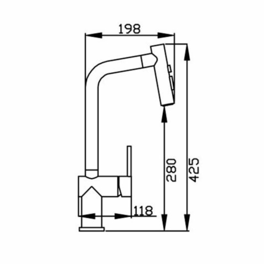 Misturador Monocomando Para Cozinha De Mesa Bica Alta 500 Black Matte Debacco - Imagem principal - 8a9f50ab-3760-4aba-9977-c05d43399bc6