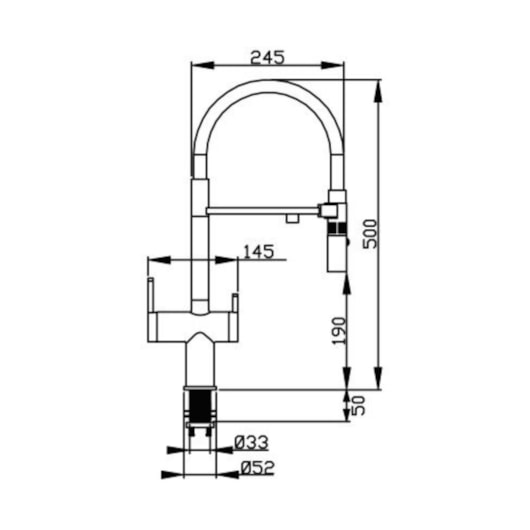 Misturador Monocomando Para Cozinha De Mesa Bica Alta 800 Nickel Debacco - Imagem principal - 27fe29e0-89be-4d1e-8f24-eb0d4d428471