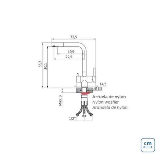 Misturador Monocomando Para Cozinha De Mesa Bica Alta Em Aço Inox Monde Filter Ultra Tramontina - Imagem principal - 32525725-7b15-436f-91c1-a4414bde753e