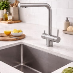 Misturador Monocomando Para Cozinha De Mesa Bica Alta Em Aço Inox Monde Filter Ultra Tramontina