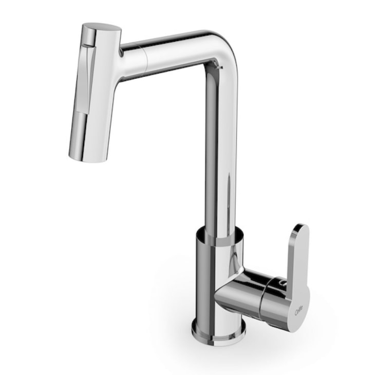Misturador Monocomando Para Cozinha De Mesa Bica Alta Extraível Kitchen Cromado Celite