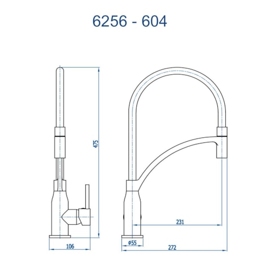 Misturador Monocomando Para Cozinha De Mesa Bica alta Gourmet 1/2 Fani - Imagem principal - 0f220100-49da-4362-afeb-890c6f2ff74a