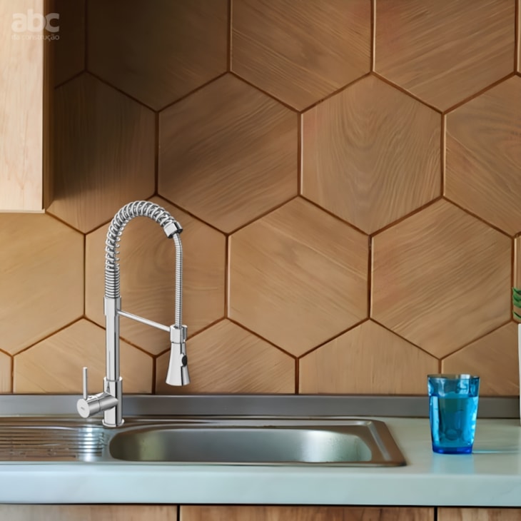 Misturador Monocomando Para Cozinha De Mesa Bica Móvel Gourmet Cromado Celite