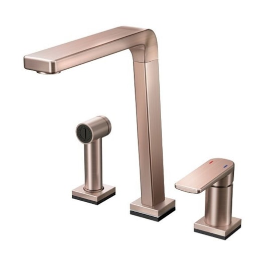 Misturador Monocomando Para Cozinha De Mesa Bistrô Com Ducha Cobre Escovado Docol - Imagem principal - 966c50be-4146-40bc-87d4-93c4a63253db