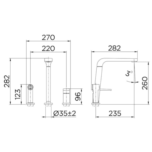 Misturador Monocomando Para Cozinha De Mesa Bistrô Com Ducha Cromada Docol - Imagem principal - fc570b99-0e32-44f0-a62c-aae4b58b50e2