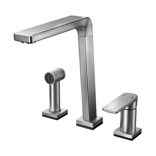 Misturador Monocomando Para Cozinha De Mesa Bistrô Com Ducha Grafite Escovado Docol - Imagem principal - 1cadaa14-1e67-41ef-81b6-2714e3156415