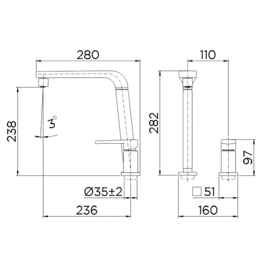 Misturador Monocomando Para Cozinha De Mesa Bistrô Tech Níquel Escovado Docol - Imagem principal - e0286673-e687-499d-885a-181c9cad7c8f