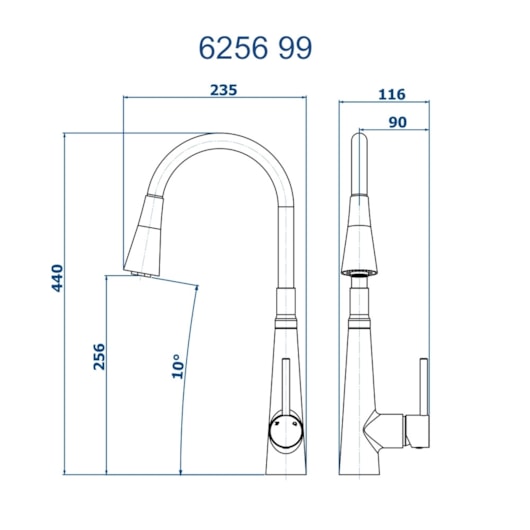 Misturador Monocomando Para Cozinha De Mesa Com Bica Alta Flex Cromado Fani - Imagem principal - 75bc2d3d-386c-471e-8818-2f71c03fc55e