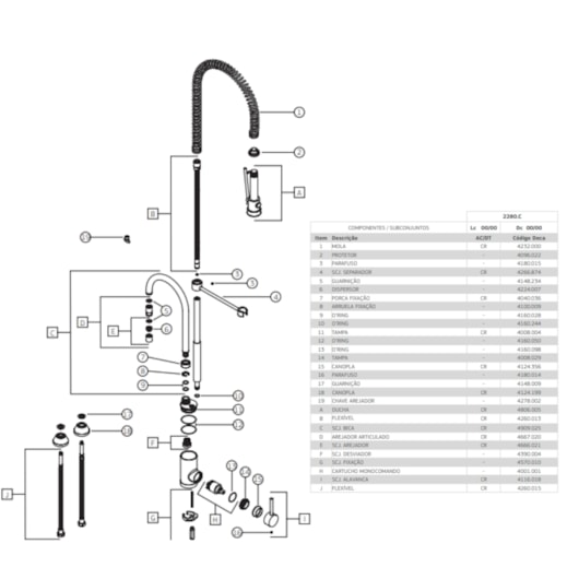 Misturador Monocomando Para Cozinha De Mesa Gourmet 2280 Cromada Deca - Imagem principal - 9007fd6b-b38a-4a64-a74e-9e93df261812