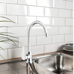 Misturador Monocomando Para Cozinha De Mesa Lift Bica Alta Cromado Docol