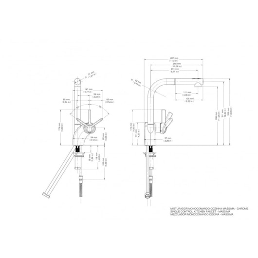 Misturador Monocomando Para Cozinha De Mesa Massima Cromada Docol - Imagem principal - c5aa1628-66b7-4812-863a-eff176bc6a57