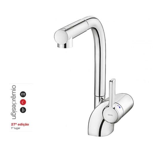 Misturador Monocomando Para Cozinha De Mesa Massima Cromada Docol - Imagem principal - fe4286fc-8c6f-47da-bfcb-0b072492d6f7