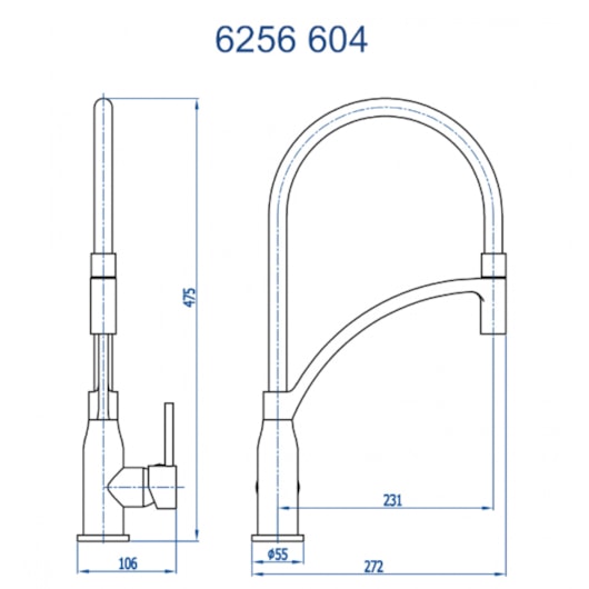 Misturador Monocomando Para Cozinha De Mesa Mendoza 6256 BK604 Preto Fosco Fani - Imagem principal - cdef91d8-6de1-4dc0-a5b5-ed70086485f2
