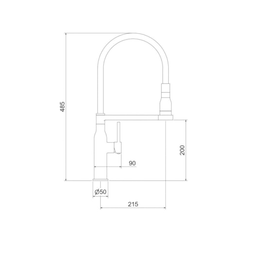 Misturador Monocomando Para Cozinha De Mesa Minimal 2884 Cromada/preto Meber - Imagem principal - 478bb42b-bffb-4a22-9dac-c39c1799eda1