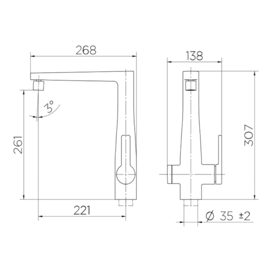Misturador Monocomando Para Cozinha De Mesa Ozônio Cromada Docol - Imagem principal - 1e0b56a2-793a-4155-b5f4-3f846cdd4287
