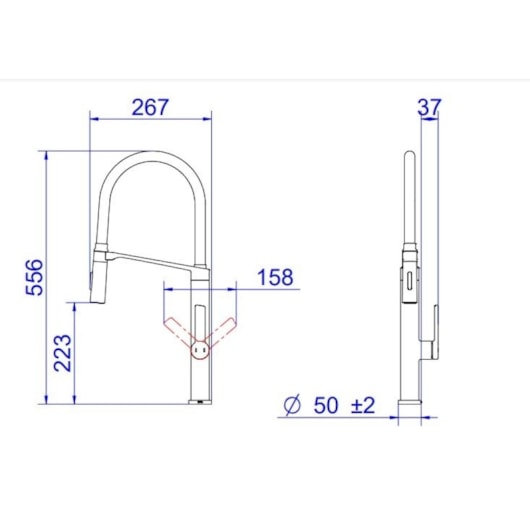 Misturador Monocomando Para Cozinha Doc Tech Grafite Escovado Docol - Imagem principal - 6242fb6a-fc01-4d48-a43c-065ad5f154ac