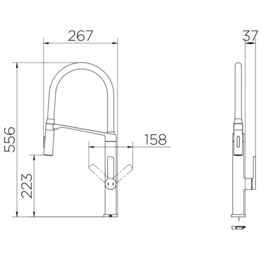 Misturador Monocomando Para Cozinha Doc Tech Inox Escovado Docol - Imagem principal - 3b99cb86-c4db-477b-a558-0c743317e659