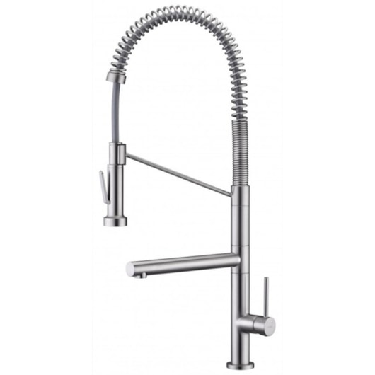 Misturador Monocomando Para Cozinha Duas Bicas Giratórias Bica Alta Rb3362 Aço Escovado Rubinettos - Imagem principal - b223f7ae-3afa-41f8-be8a-ddf3622604f1
