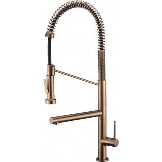 Misturador Monocomando Para Cozinha Duas Bicas Giratórias Bica Alta Rb3364 Rose Gold Escovado Rubinettos - Imagem principal - ce40445a-d641-4f45-bf03-e7ea53d9bcdd