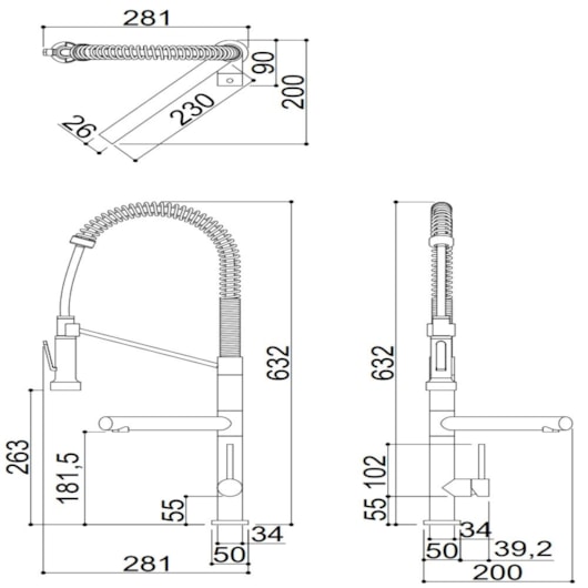 Misturador Monocomando Para Cozinha Duas Bicas Giratórias Bica Alta Rb3365 Black Matte Rubinettos - Imagem principal - 3780b651-0f18-47be-af41-c8bbe3e81054