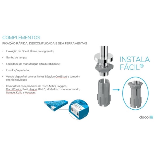 Misturador Monocomando Para Cozinha Spice Pro Cromado Docol - Imagem principal - dbd3eff2-2542-470c-98d6-34d6be3737e1
