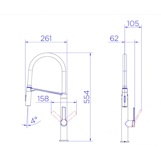 Misturador Monocomando Para Cozinha Vox Cobre Escovado Com Aço Corten Docol - Imagem principal - 7e431f6f-f320-4599-ae01-4cd27d0ec6f5