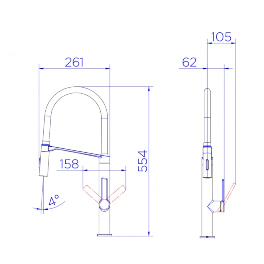 Misturador Monocomando Para Cozinha Vox Cobre Escovado Com Preto Fosco Docol - Imagem principal - b0bc1509-0e50-446a-bda4-81d94ccca3fa