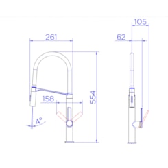 Misturador Monocomando Para Cozinha Vox Cromado Com Vermelho Docol