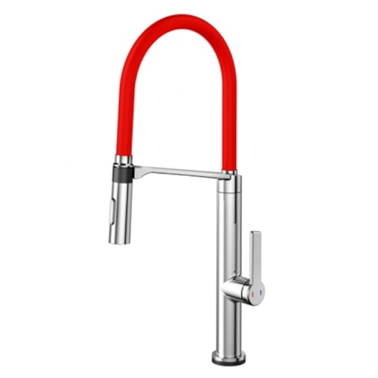 Misturador Monocomando Para Cozinha Vox Cromado Com Vermelho Docol - Imagem principal - 6ab3dbe6-8a60-4f46-b644-756e56d5ad5c