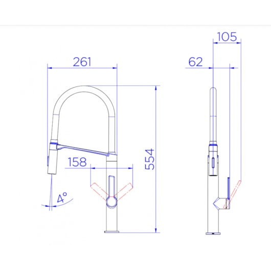 Misturador Monocomando Para Cozinha Vox Grafite Escovado Com Preto Fosco Acionamento Comando Voz Docol - Imagem principal - 615f6df9-453c-48e1-9be8-ecb6f86d314d