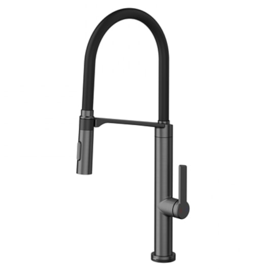 Misturador Monocomando Para Cozinha Vox Grafite Escovado Com Preto Fosco Acionamento Comando Voz Docol - Imagem principal - b40323fa-2d07-43b3-9b23-46ea68a09505