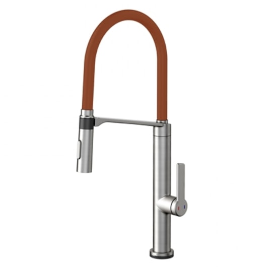 Misturador Monocomando Para Cozinha Vox Inox Escovado Com Aço Corten Docol - Imagem principal - 5547201d-50d5-4553-a9a5-bb1c840d5e1b
