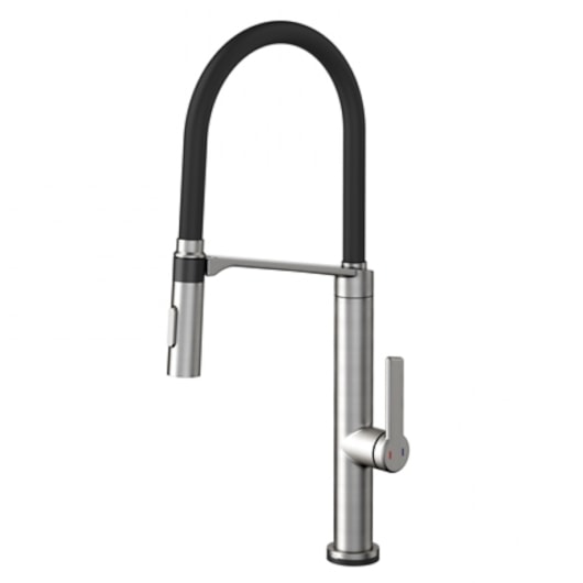 Misturador Monocomando Para Cozinha Vox Inox Escovado Com Preto Fosco Docol - Imagem principal - d7f03684-cf13-4d5d-bab2-24fa51e19b3d