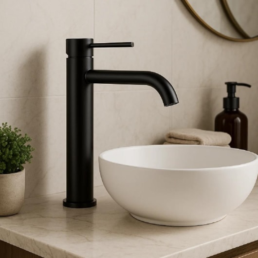 Misturador Monocomando Para Lavatório Bica Alta Black Matte Drop - Imagem principal - 5f7bf0ae-bf9a-4d2d-bf4b-dc88e63025d0