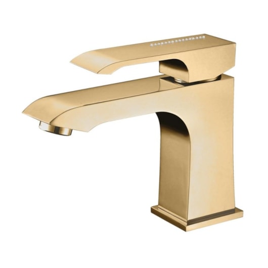 Misturador Monocomando Para Lavatório Bica Alta Com Cristais Rb1717 Dourado Rubinettos - Imagem principal - 1881c1aa-a136-480b-9c87-cd89bdde731a