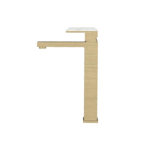 Misturador Monocomando Para Lavatório Bica Alta Com Pedra Howlita Branca Rb1815n Dourado Escovado Rubinettos - Imagem principal - 5c18ed8b-d1c9-458a-baa6-e7295fddf6ca