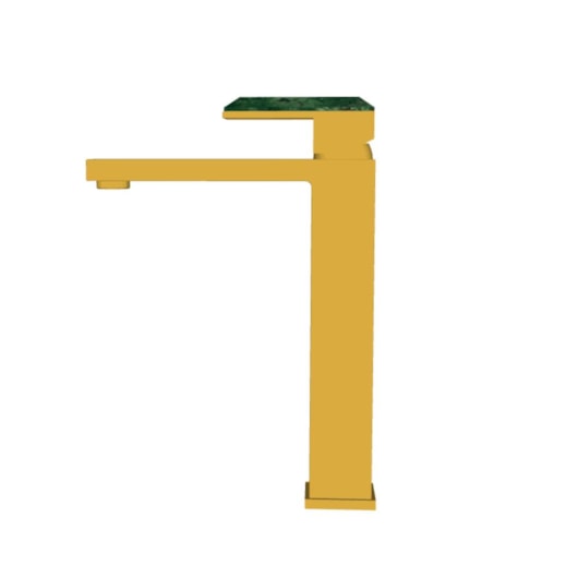 Misturador Monocomando Para Lavatório Bica Alta Com Pedra Jaspe Verde Rb1816ndr Dourado Rubinettos - Imagem principal - 48777064-c228-480b-9a4c-d389d3a76c6c