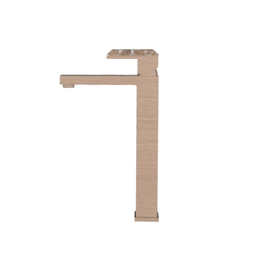 Misturador Monocomando Para Lavatório Bica Alta Com Pedra Quartzo Fume Rb1815n Rose Gold Escovado Rubinettos - Imagem principal - 9d80ee4c-b804-4f8b-81e7-8d7d0fbab028