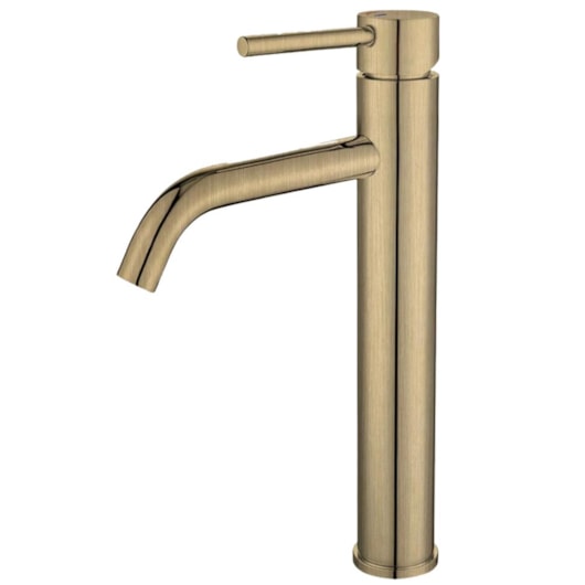 Misturador Monocomando Para Lavatório Bica Alta Dourado Escovado Drop - Imagem principal - 0942b1d2-86ff-4412-b219-a30b305d8c64